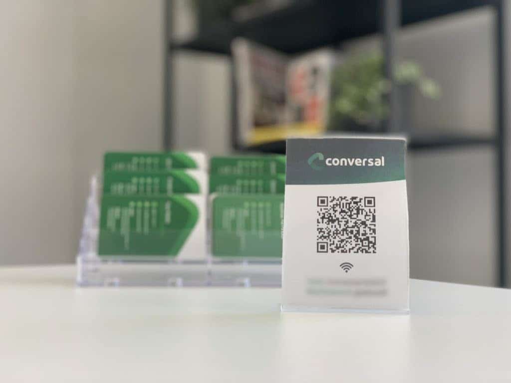 QR-code voor toegang WiFi bij Conversal